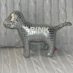 Victoria Secret PINK White & Silver Polka Dot Dog 🐕‍🦺
